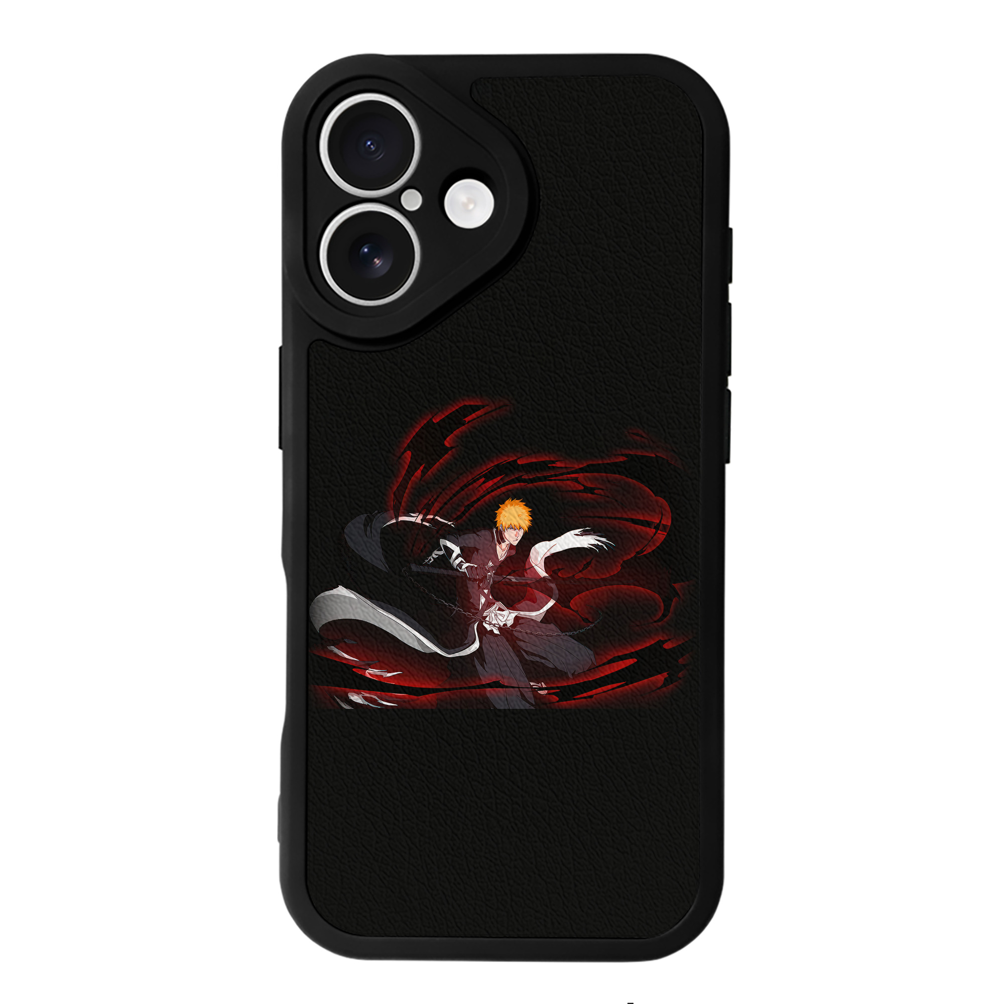 （画像用） ブリーチ 黒崎一護（くろさき いちご）BLEACH Kurosaki Ichigo 【iPhone 16シリーズ対応】シリコンスマホケース（レザー調） 材質：シリコン